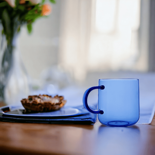 GLASKOP TIL KAFFE OG TE 310 ml. 8,7 cm BLÅ