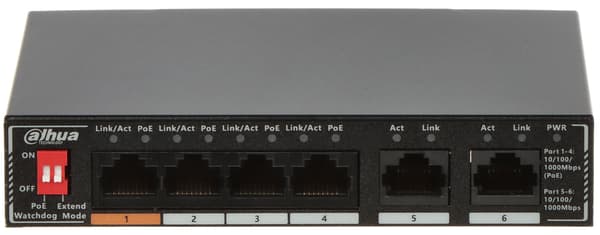 POE SWITCH SG1006P 4-PORTAR, 4 PoE DAHUA
