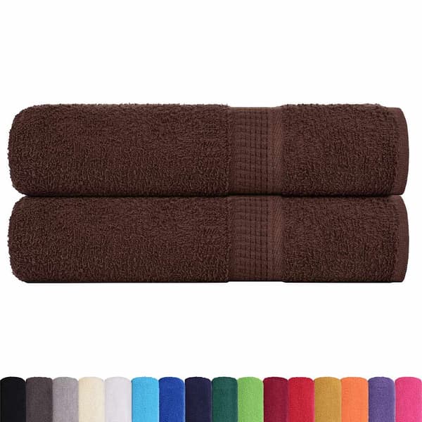 vidaXL Handdukar, 2 st, Bruna, 50x100 cm, 100% Bomull