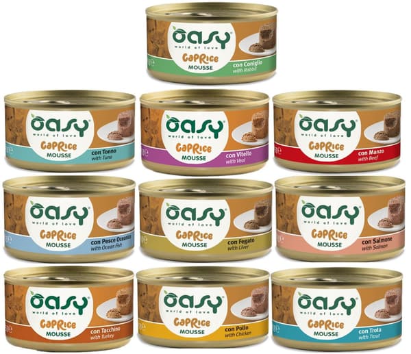 Oasy | Mousse Kat | 85g - Voksen | Caprice Mousse mix 10x85g