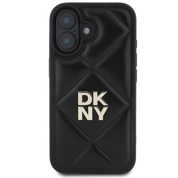 DKNY DKHCP16SPQDSLK iPhone 16 6.1 sort/sort quiltet Stack-logo