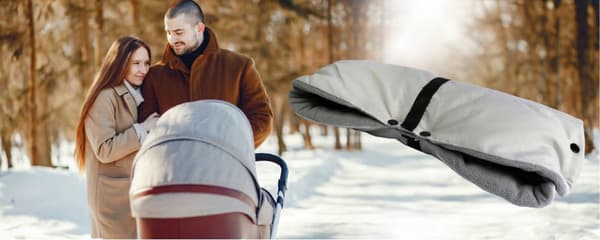 Barnvagnsfodral, handmuff för pulka, isolerad, vinterfleece