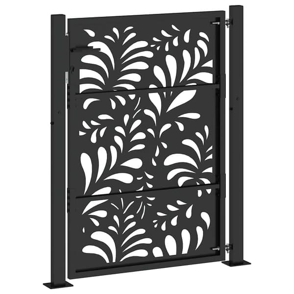 vidaXL havelåge sort 105x130 cm stål bølgemønster