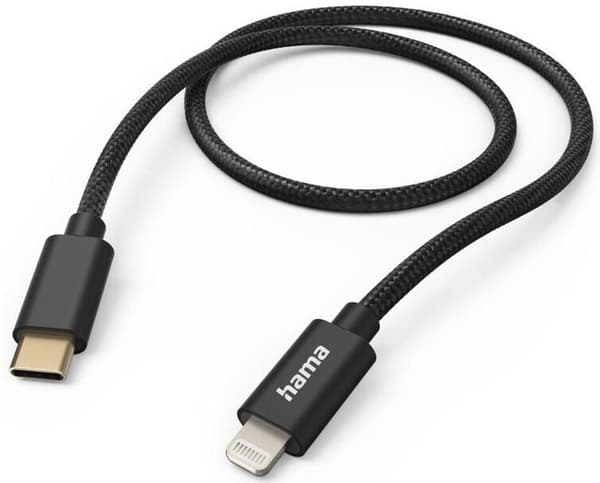 Hama kabel til opladning og dataoverførsel USB-C til Lightning 1,5 m sort