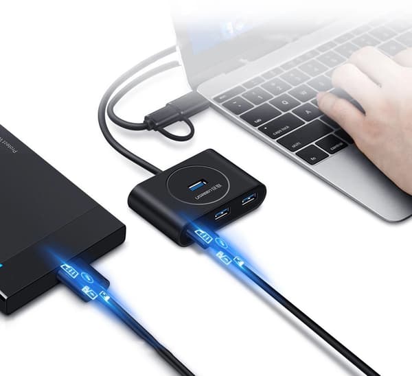 Ugreen HUB Splitter 4x USB 3.2 Gen 1 (0,5m Kabel) Sort (20290)