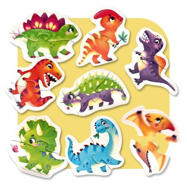 Pussel för montering dinosaurier djur färgglada bitar