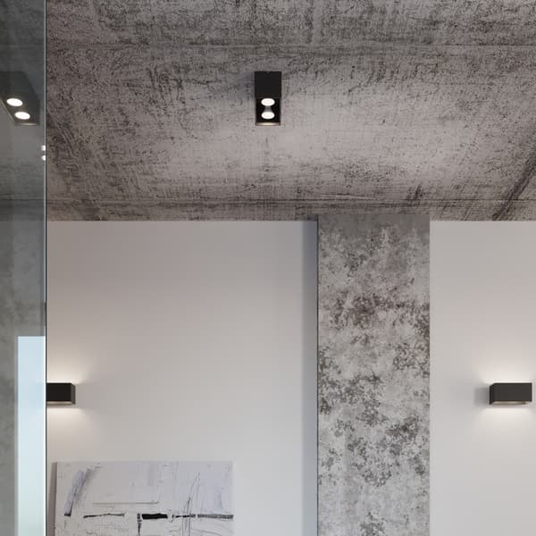 Loftlampe Quad 2 GU10 sort aluminium Sollux SL.0381