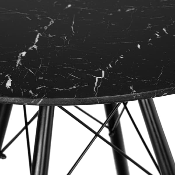 PARIS BLACK DTW rundt bord 80 cm sort marmor