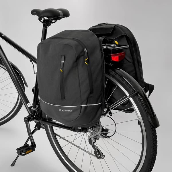 Wozinsky Dobbelt Cykeltaske Rygsæk 2i1 30l Sort (WBB30BK)