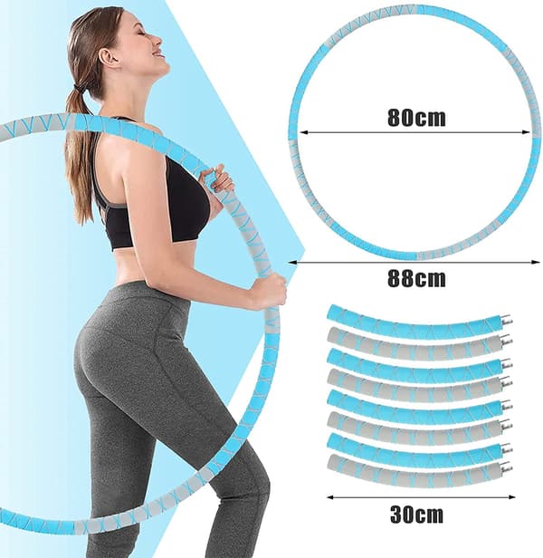Hulahop med vægtslankende foldbart skum blå 80 cm