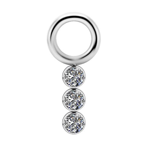 Titanium vedhæng - premium zirkon - sølv - S - D-060
