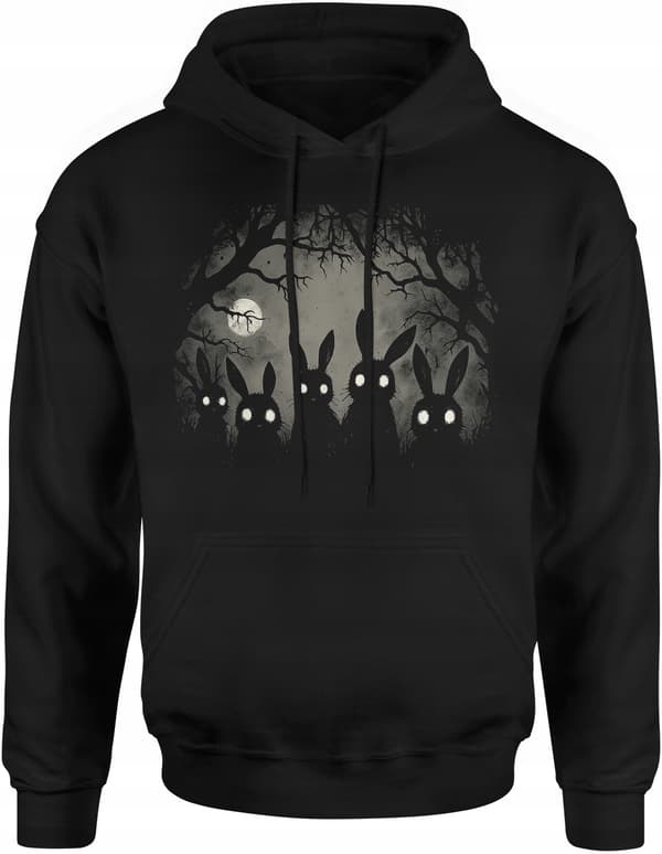 ROLIG HERRSWEATSHIRT MED TRYCK HORROR HALLOWEEN DARK RABBIT GOTHIC M