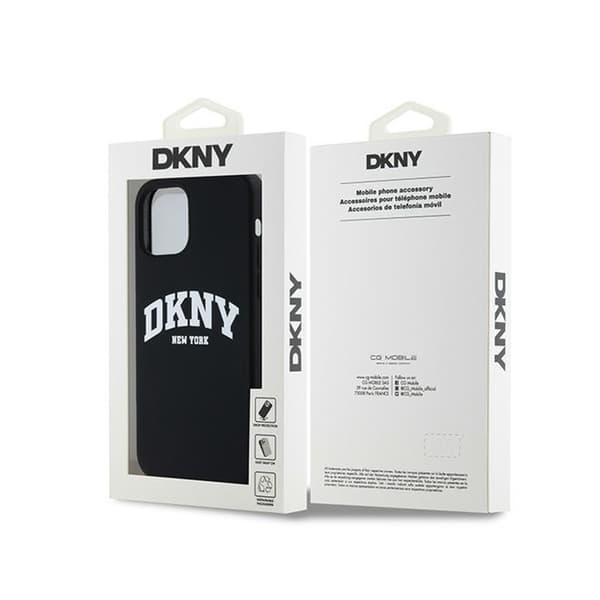 DKNY Flydende Silikone Hvid Trykt Logo MagSafe - iPhone 12 / iPhone 12 Pro Etui (Sort)