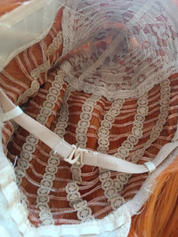 Paryk Rød Orange lang 90cm cosplay anime