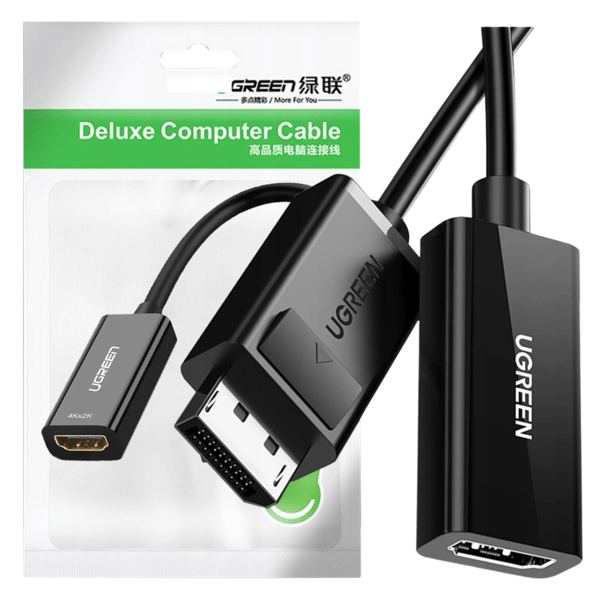 Adapter, DisplayPort (han) - HDMI (hun) kabel UGREEN MM137, 4K (sort)