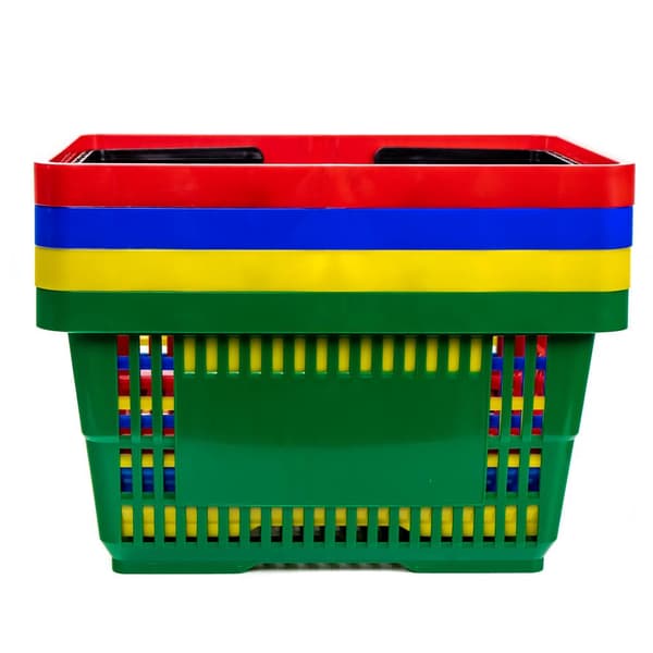 Handlekorg H-22 cm L-30 cm G-43 cm grön 10-pack