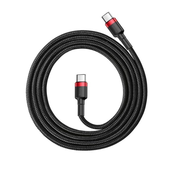 Baseus Cafule PD 2.0 QC 3.0 60W USB-C til USB-C PD-kabel 2m (sort-rød)