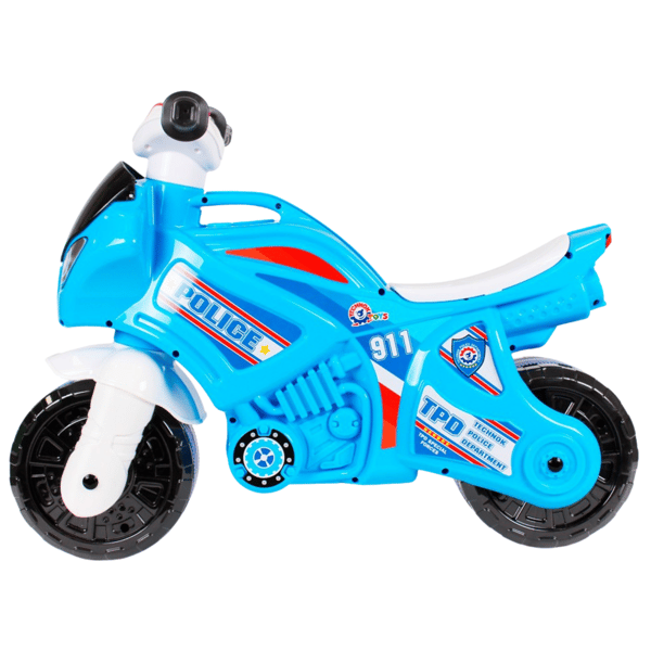 Polismotor åkbil för barn 71 cm motorljud