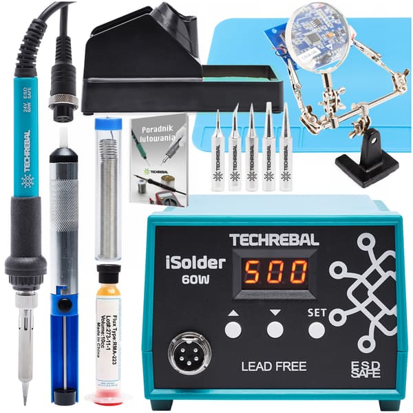 TECHREBAL loddestation med 936 spidser og stort loddekit MAX PACK KIT-2022-4