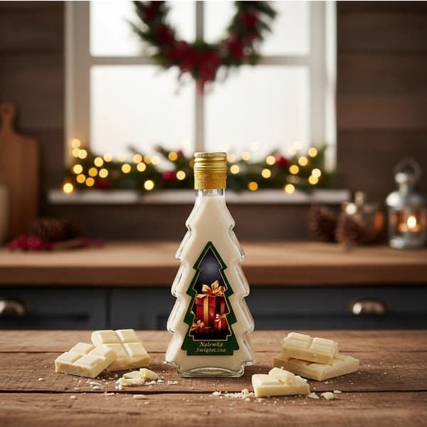5x Flaskor JULGRAN 250ml DEKORERADE JULFLASKER till julklapp