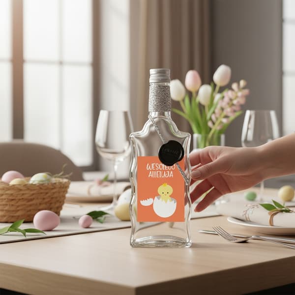 5x Flaskor för PÅSKLIKÖR Presentflaska FALA 500ml dekorerad 0,5l