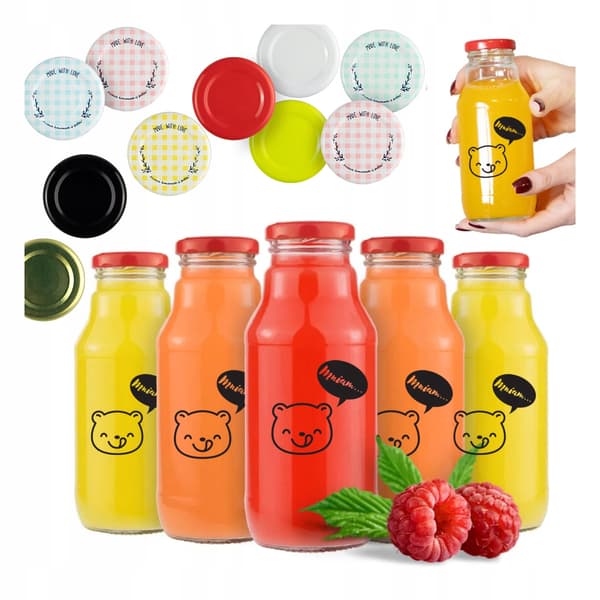 5x Nalle Puh-flaska 330ml med TRYCK JUICEFLASKOR SIRAP MJÖLKFLASKOR