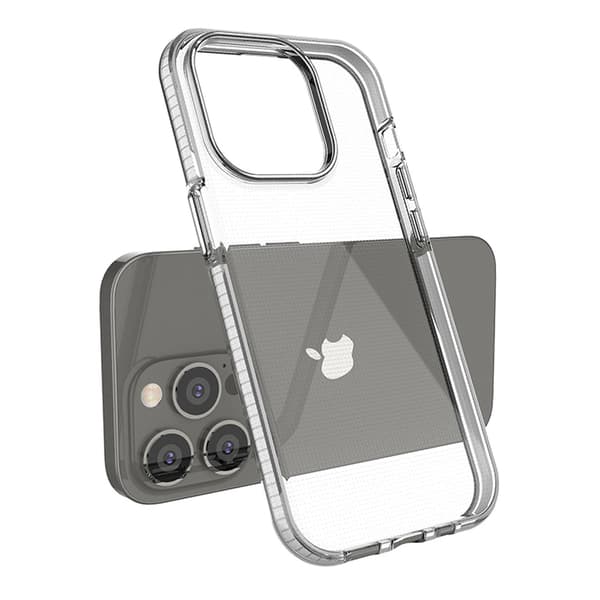 Spring Cover iPhone 14 Pro Silikone Cover med Ramme Lyseblå