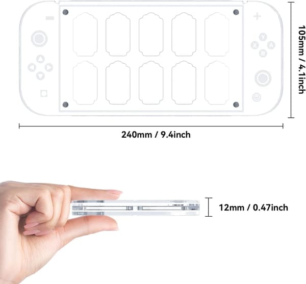 Organizer-etui til Nintendo Switch OLED Micro SD-kort med gennemsigtig magnet