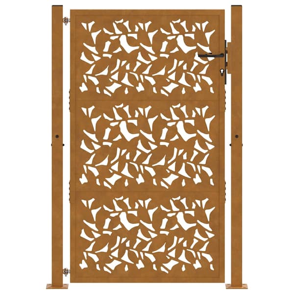 vidaXL havelåge 105x155 cm rustfrit stål med bladmønster