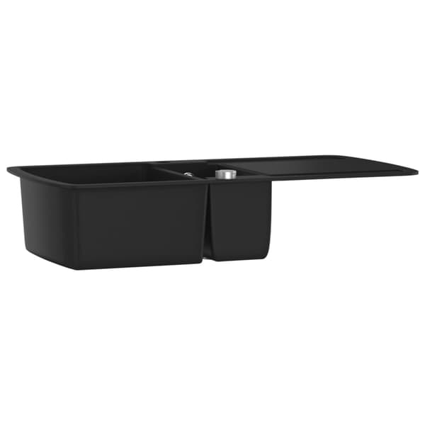 vidaXL Granit Dubbel Handfat, Svart