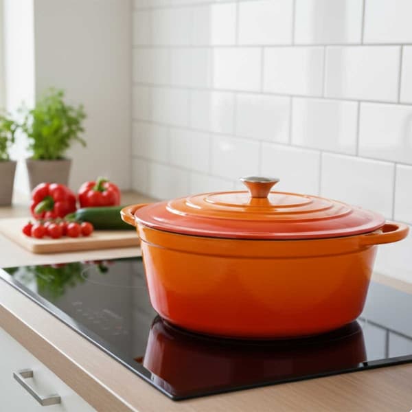 EMALJERAD GJUTJÄRNSPANNA 6L HAGE ORANGE