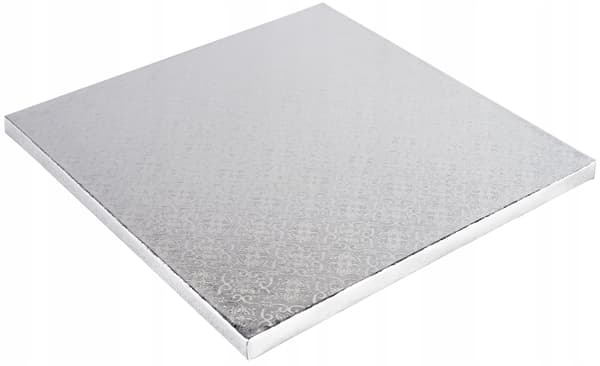 Rektangulär silverfärgad tårtbotten 25x25 cm