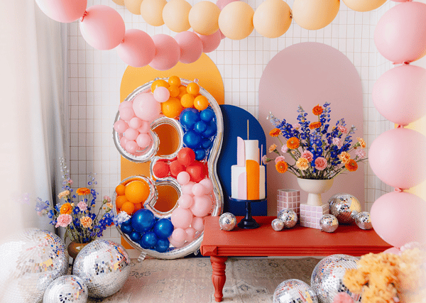 Ballongform nummer 3 silver 126cm
