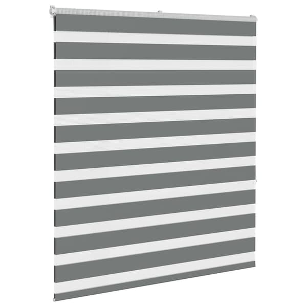 vidaXL Zebrarullgardin, mörkgrå, tygbredd 120,9 cm, polyester