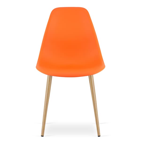 WAT stol orange / naturlige ben x 3