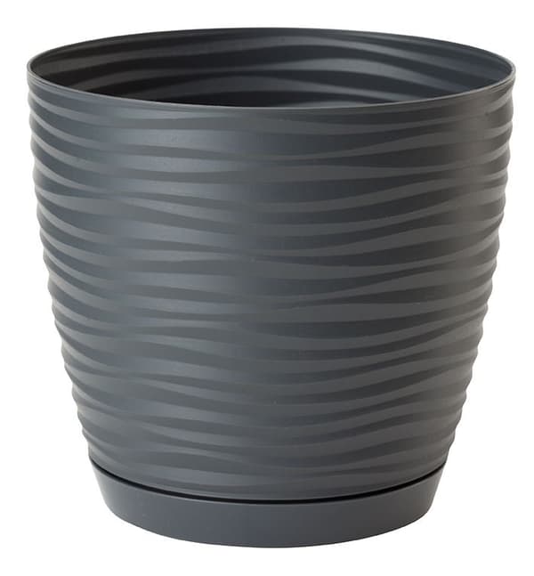 Sahara Petit 17 antracit FORM-PLASTIC urtepotte med underkop