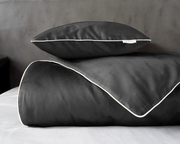 Ren bomull Makosatin Bäddset 220x200 C. Grå Premium