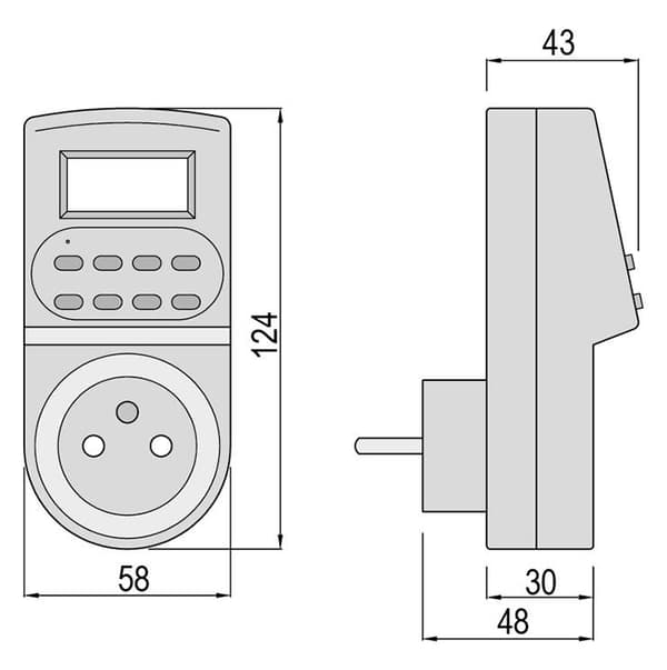 Elektronisk timer 7 dage 24 timer PC-ELE724-00