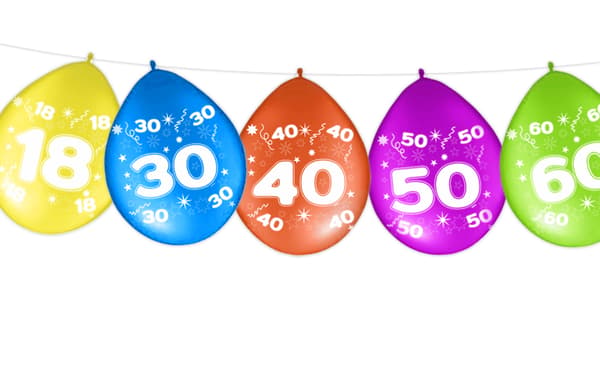 Ballonger med baksida tryck nummer 60 SIXTY 5 st