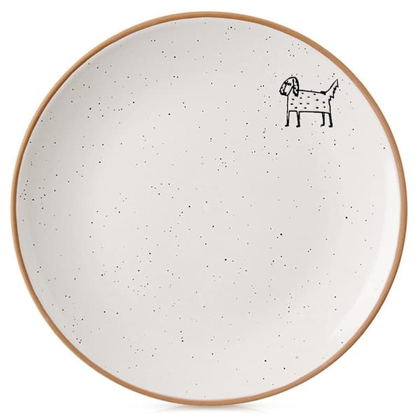 Keramisk beige dessert tallerken 20 cm