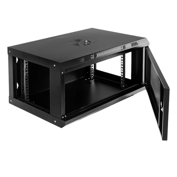 NETBERG 19" 6U 300x600x400 Rackskab, Hængende, Perforerede Døre, Sort N