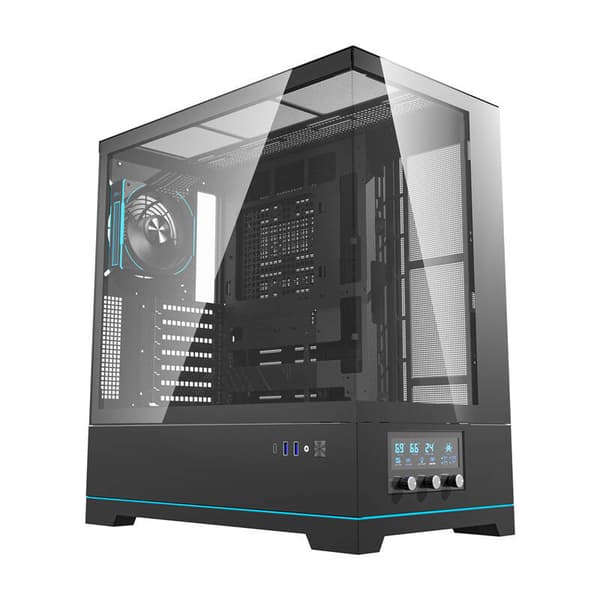 Darkflash DY451 PRO computerkabinet (sort) + 1 blæser