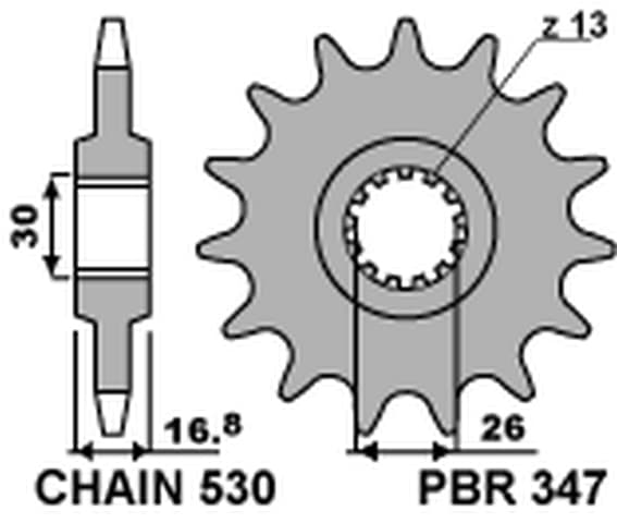 PBR JTF333 16" framdrev stål hållbart starkt lätt