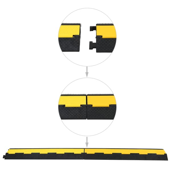 vidaXL kabelrampe, 2-kanals, gummi, 101,5 cm