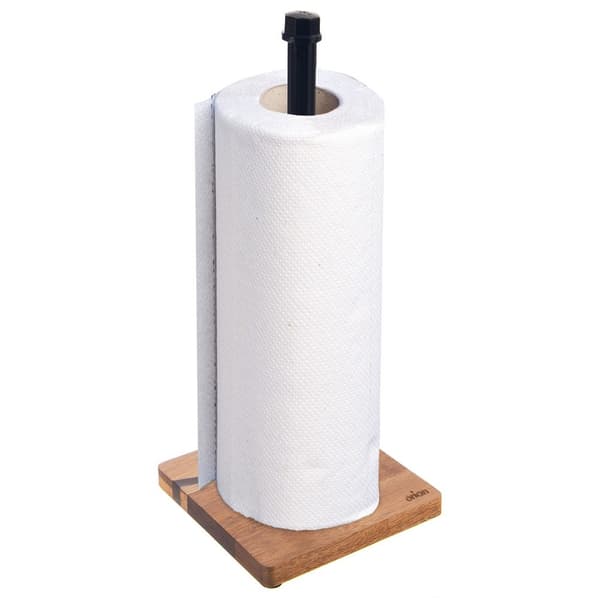 Sort metal- og trækøkkenrulleholder RIVER 35 cm