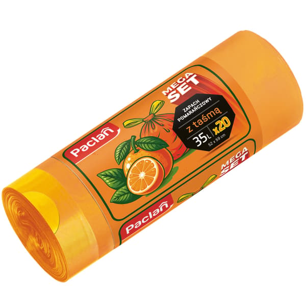 PACLAN roskakorit nauha oranssi 35L/20kpl
