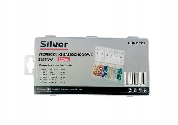 Bilsäkringar set 120 st 5A-30A S10533