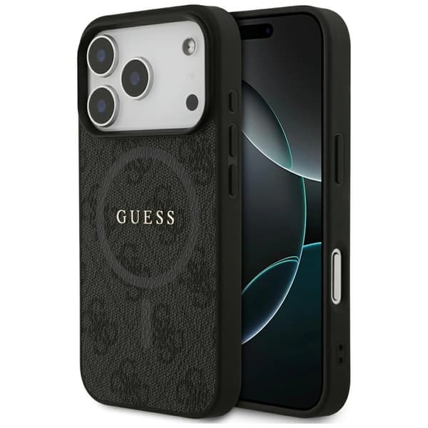 Guess 4G Ring Classic Logo MagSafe-etui til iPhone 17 Pro – sort