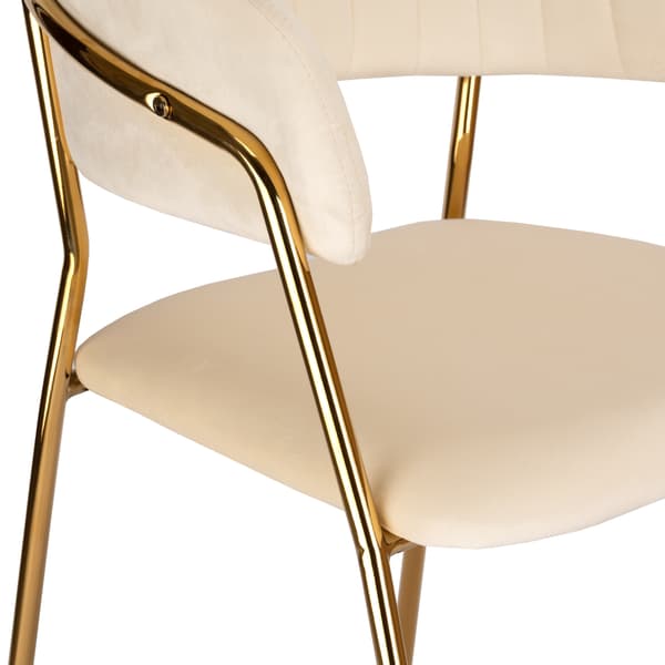 Beige fløjlsstol COLIN GOLD