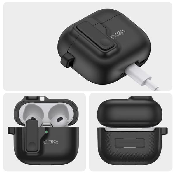TECH-PROTECT SLIM HOOK APPLE AIRPODS 4 SVART
